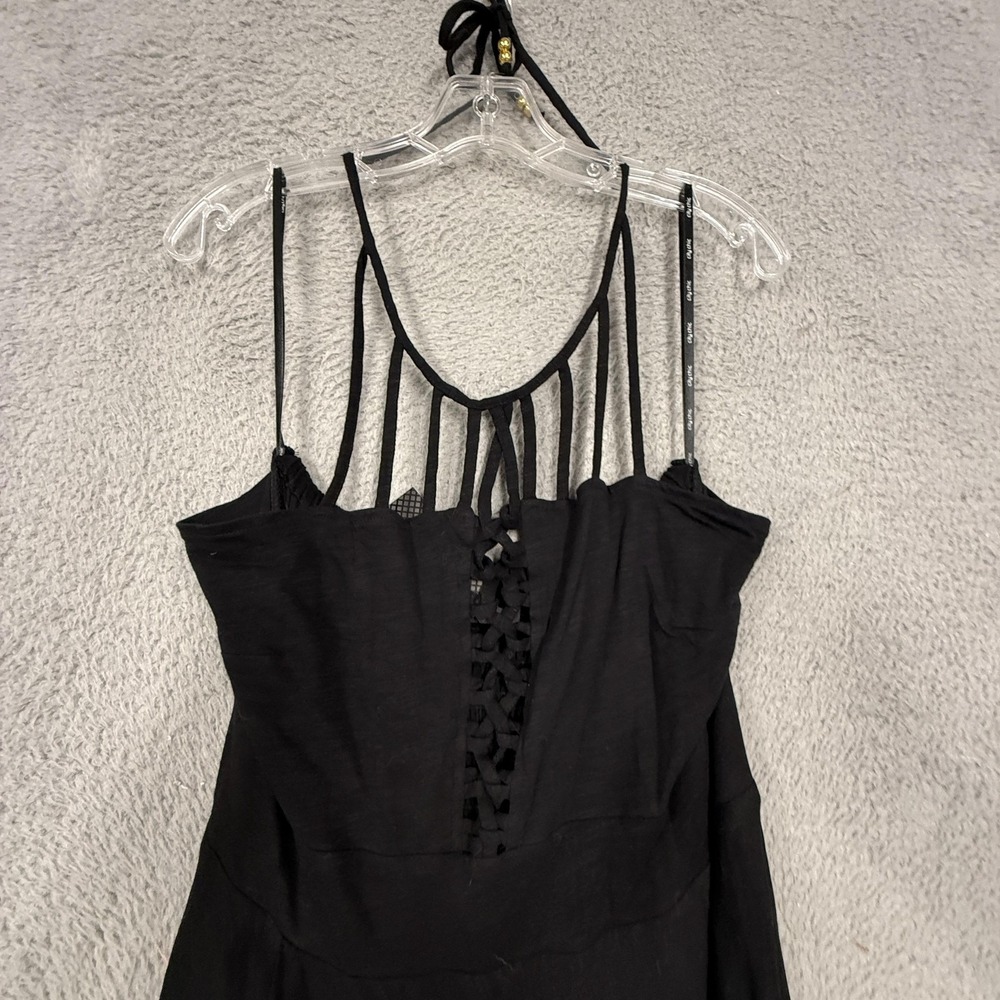 City Chic Dress Womens 16 Black Maxi Plait Detail Strappy Halter‎ Plus Asym Hem - Picture 12 of 16